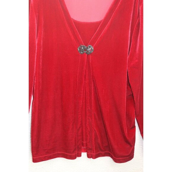 White Stag Red Velvet Maxi Skirt and Long Sleeve Top-Large-Whimsigoth - Picture 9 of 16